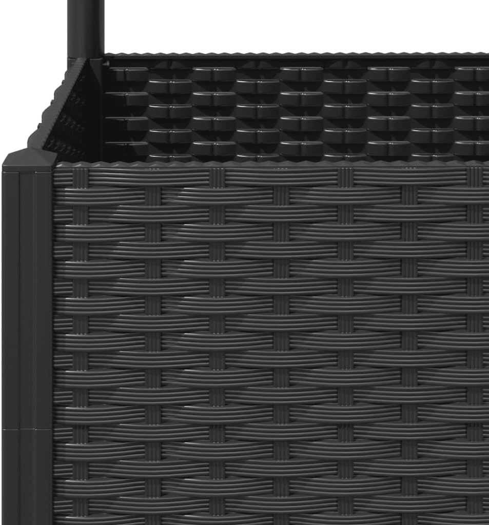 vidaXL Pflanzkübel mit Rankgitter Blumenkübel Pflanzkasten Blumentopf Blumenkasten Rankhilfe Spalier Gartenspalier Schwarz 120x120x136cm PP