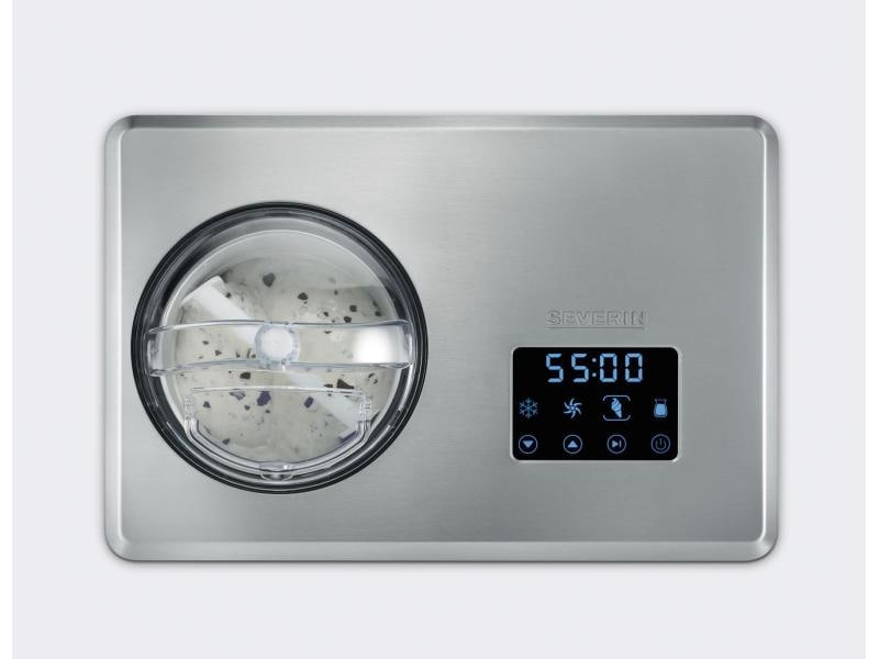 Severin Glacemaschine EZ 7406 2 l, Silber Eismaschine mit Joghurtfunktion