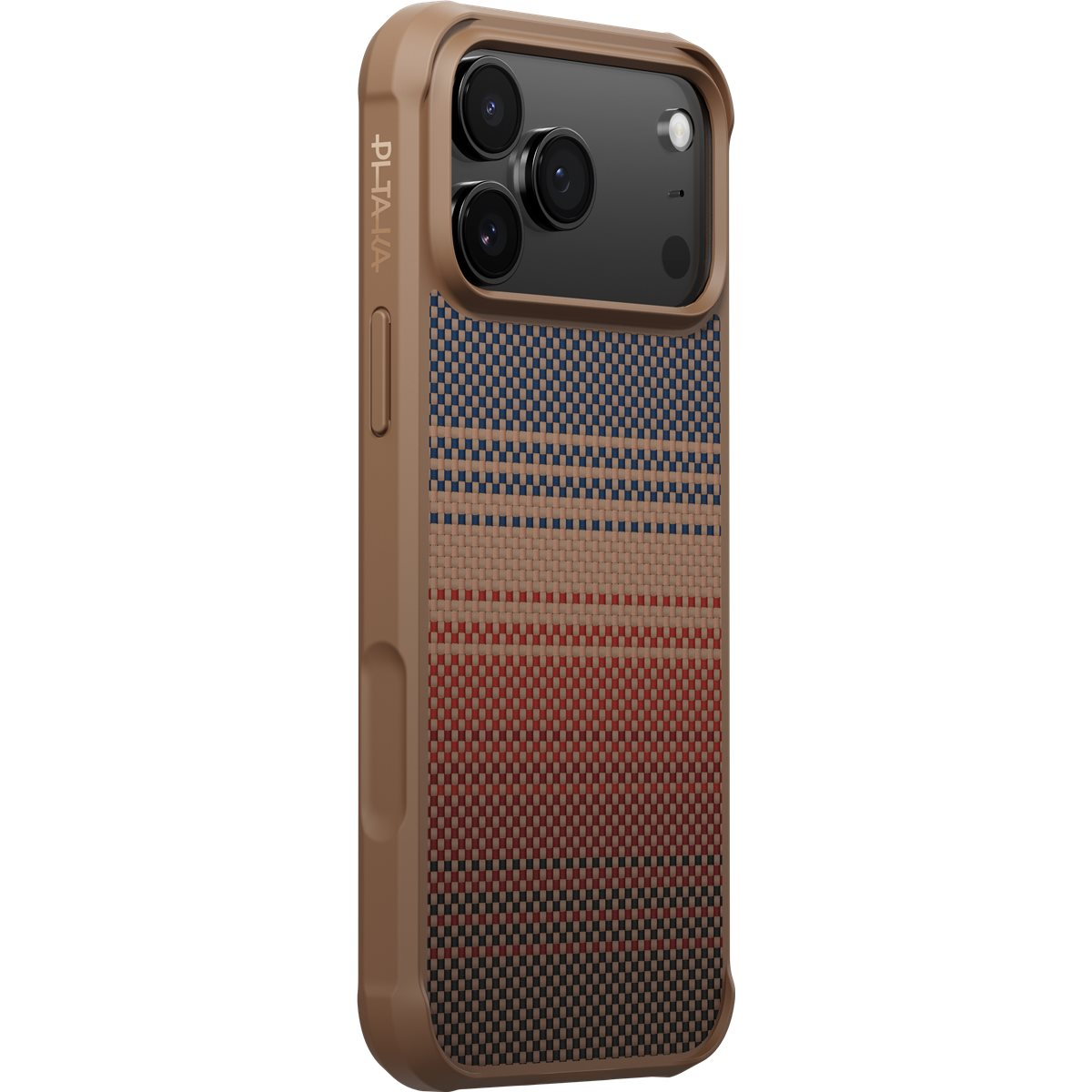 iPhone 17 Pro MagEZ ProGuard Fushion Weaving MagSafe Aramid Schutzhülle (KI1702MGP) - Sunset (Rot / Schwarz)