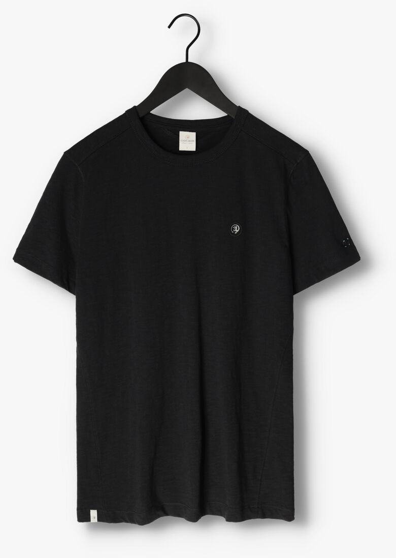CAST IRON zwarte cast iron t-shirt short sleeve r-neck organic cotton slub essential