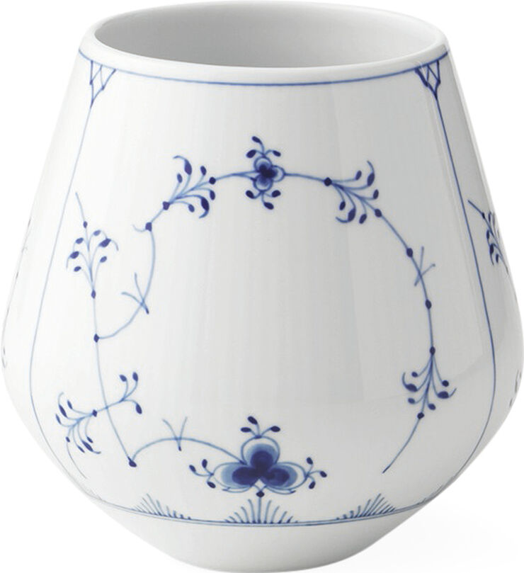 Royal Copenhagen Musselmalet Riflet 15 cm. vase - mellem Hvid, blå