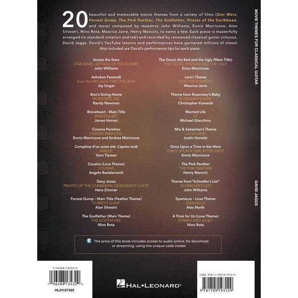 Hal Leonard Movie Themes Classical Guitar