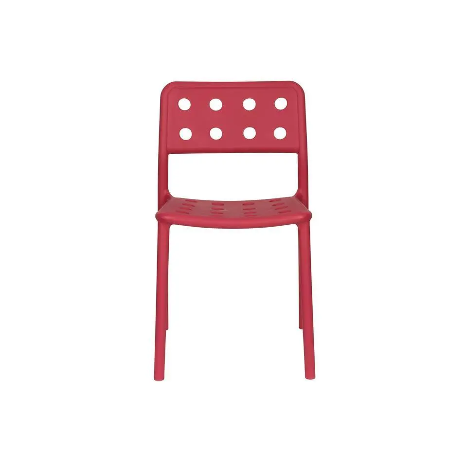 Housecraft Serra Tuinstoel/ Eetkamerstoelen Kunststof Rood - Set van 4