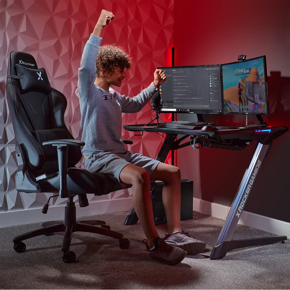 XROCKER AGILITY SPORT ESPORT PC OFFICE GAMING CHAIR - CARBON BLACK