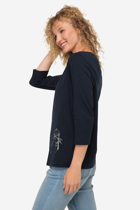 T-Shirt, Rundhals, 3/4-Ärmel, OEKO-TEX