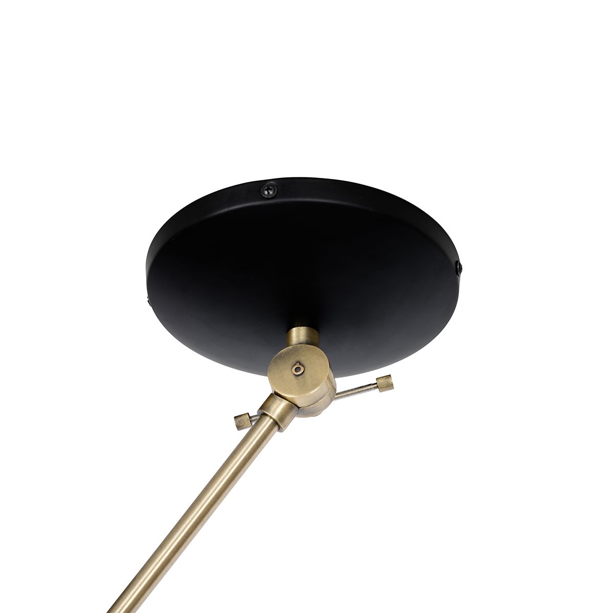 Retro plafondlamp zwart met brons - Milou