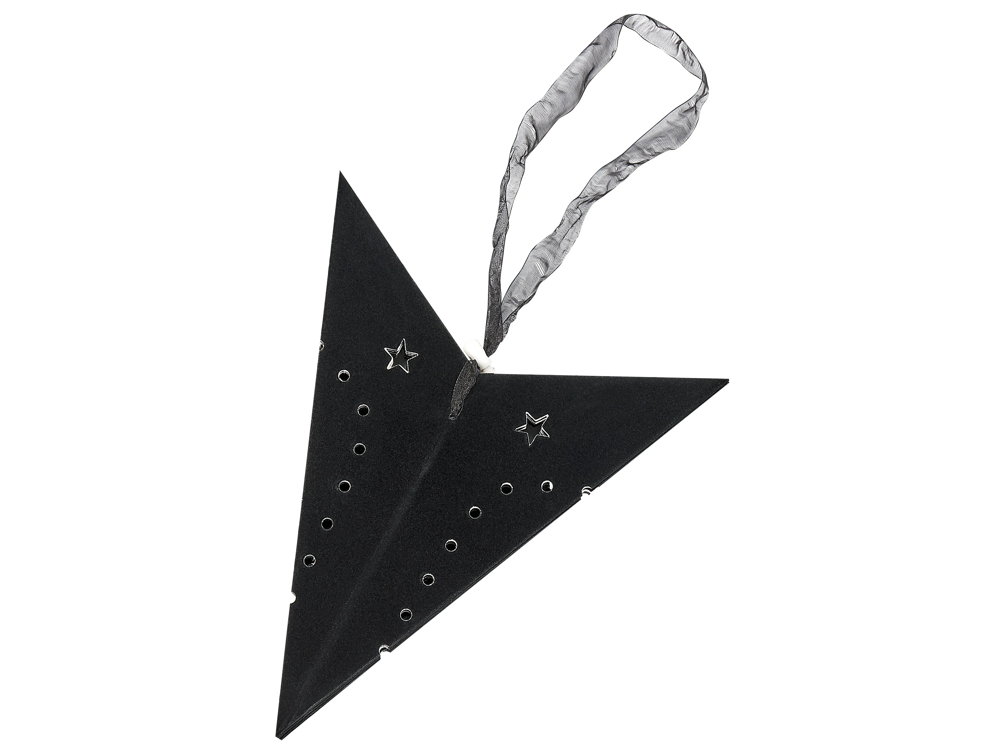 Set van 2 hangende decoraties LED MOTTI Ster 45 cm Zwart