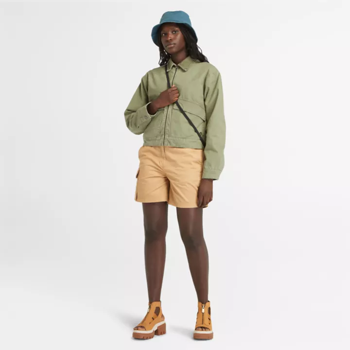 Veste en toile délavée Strafford pour femme en vert
