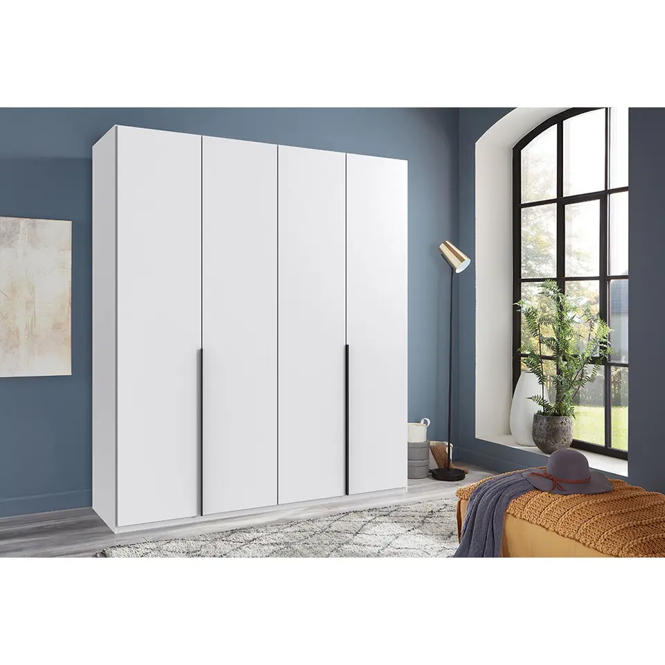 Kledingkast Milaan 4-deurs- wit - 208x180x58 cm