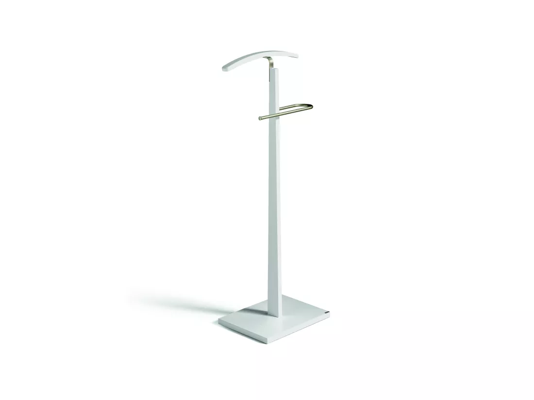 Valet de nuit - H114cm x L48cm x P28cm - hêtre massif blanc - Smart