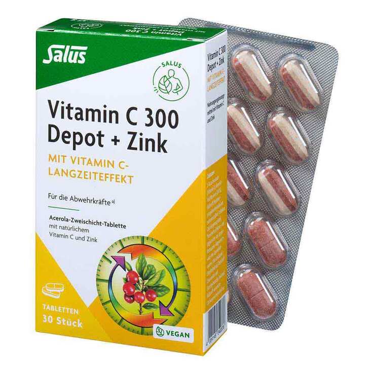 Vitamin C 300 Depot + Zink Salus Tabletten, 30 St
