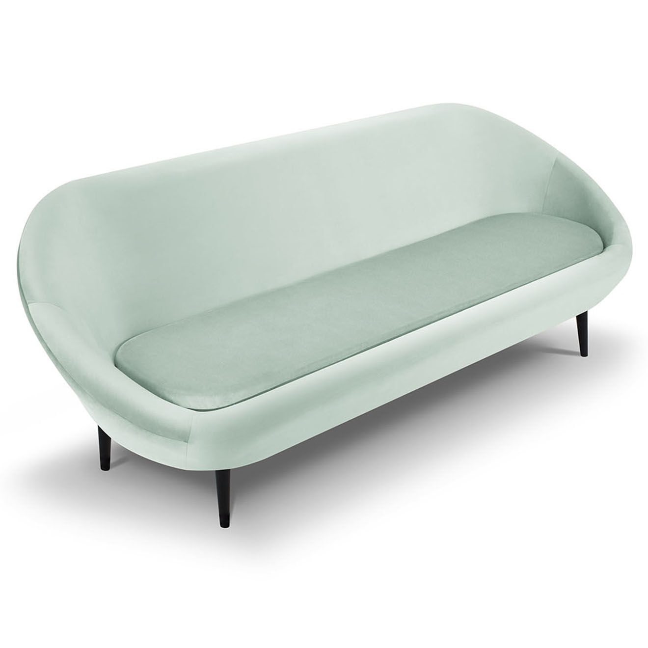 Mazzini Sofas Canapé velours petale 3 places menthe - 222x90x92 cm
