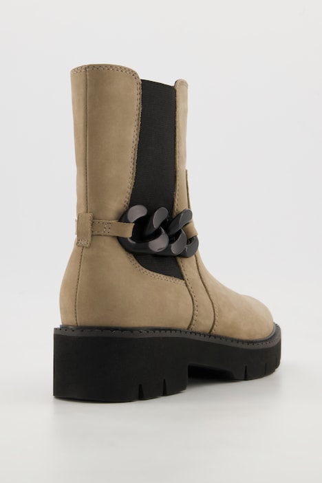 Leder-Chelseaboots, Tamaris Comfort, Zierschnalle, Weite H