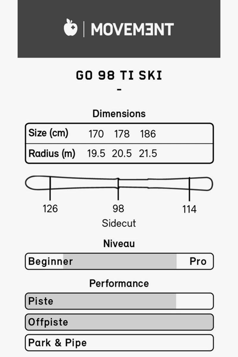 Movement GO 98 TI Ski 2223