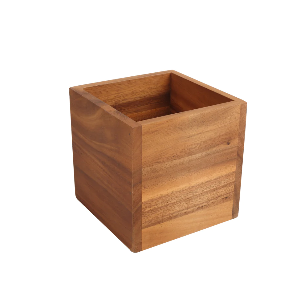 Pot carré 14x14 cm en bois d'acacia T&G Woodware