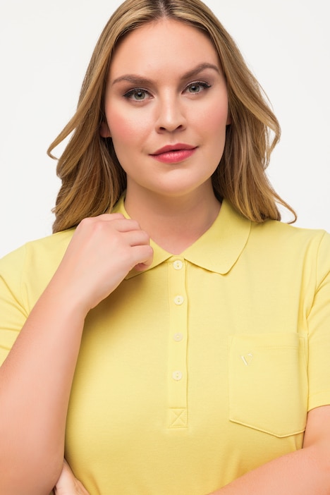 Poloshirt, Ajour-Rhomben, Polokragen, Halbarm