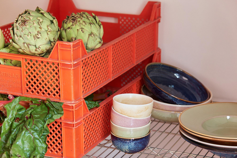 HKliving Chef Ceramic pastabord Ø28.5 rustic blue