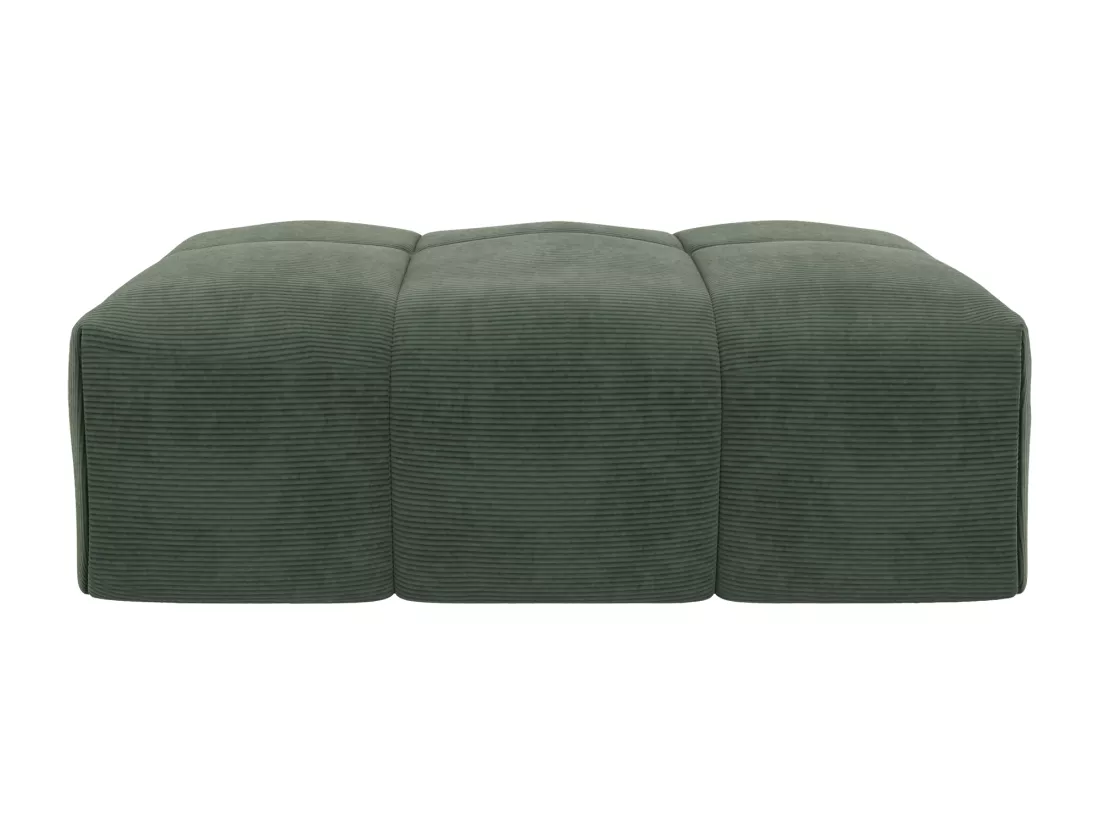 Pouf en velours côtelé vert NAEMIA de Maison Céphy