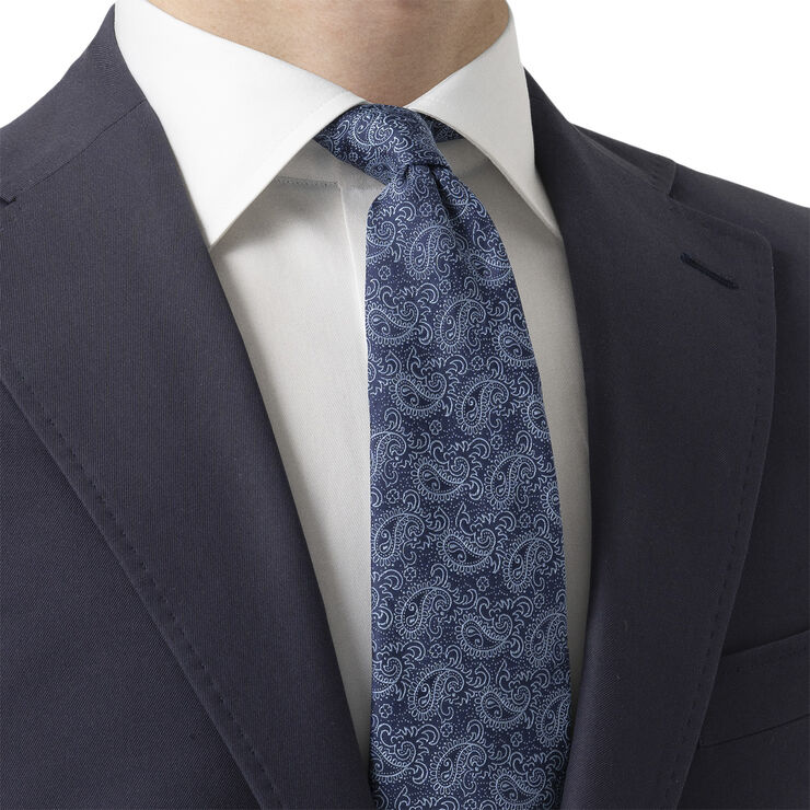 ETON Dark Blue Paisley Silk Tie Blå