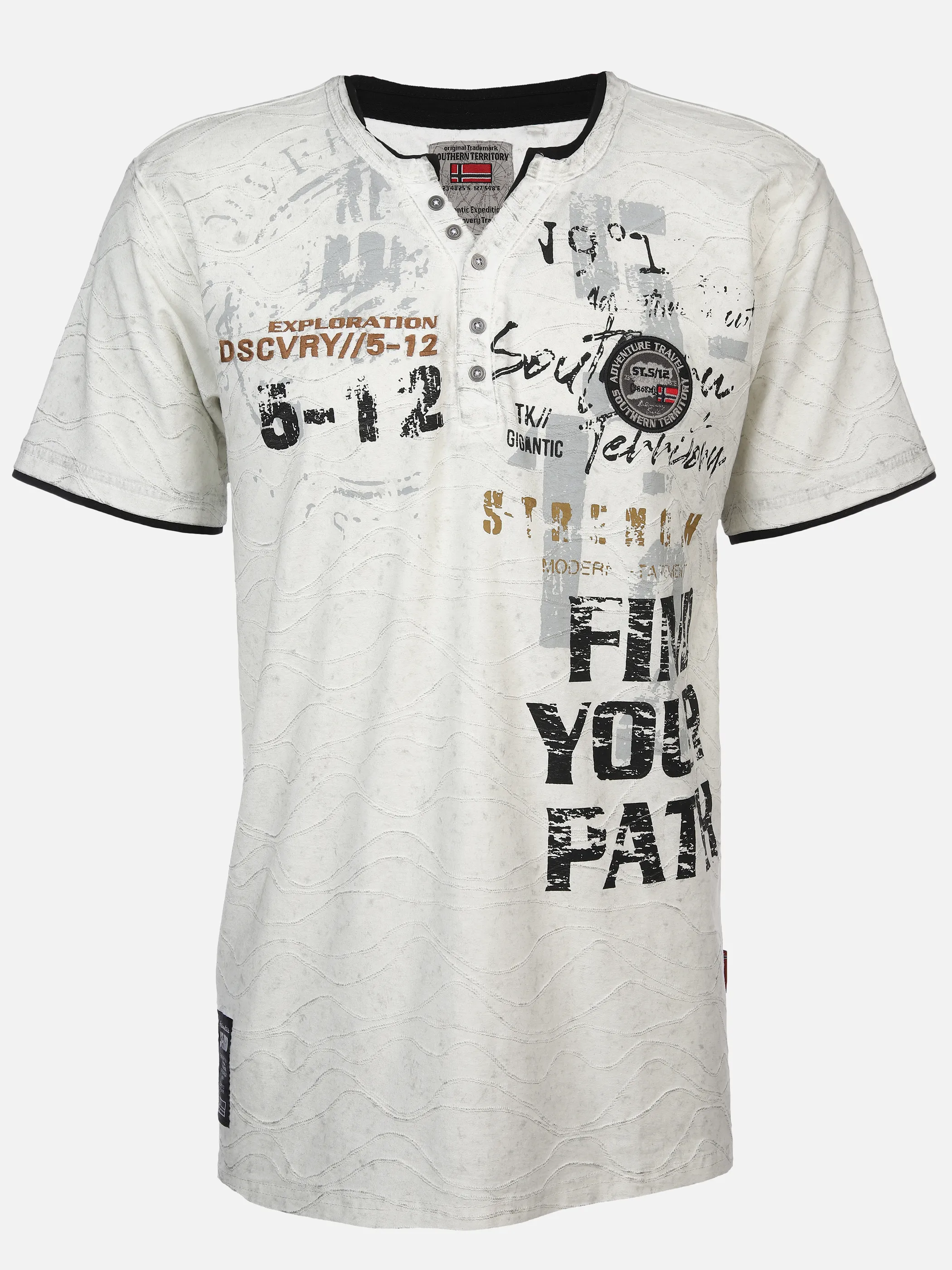 Herren Henleyshirt mit 2in1 Kragen