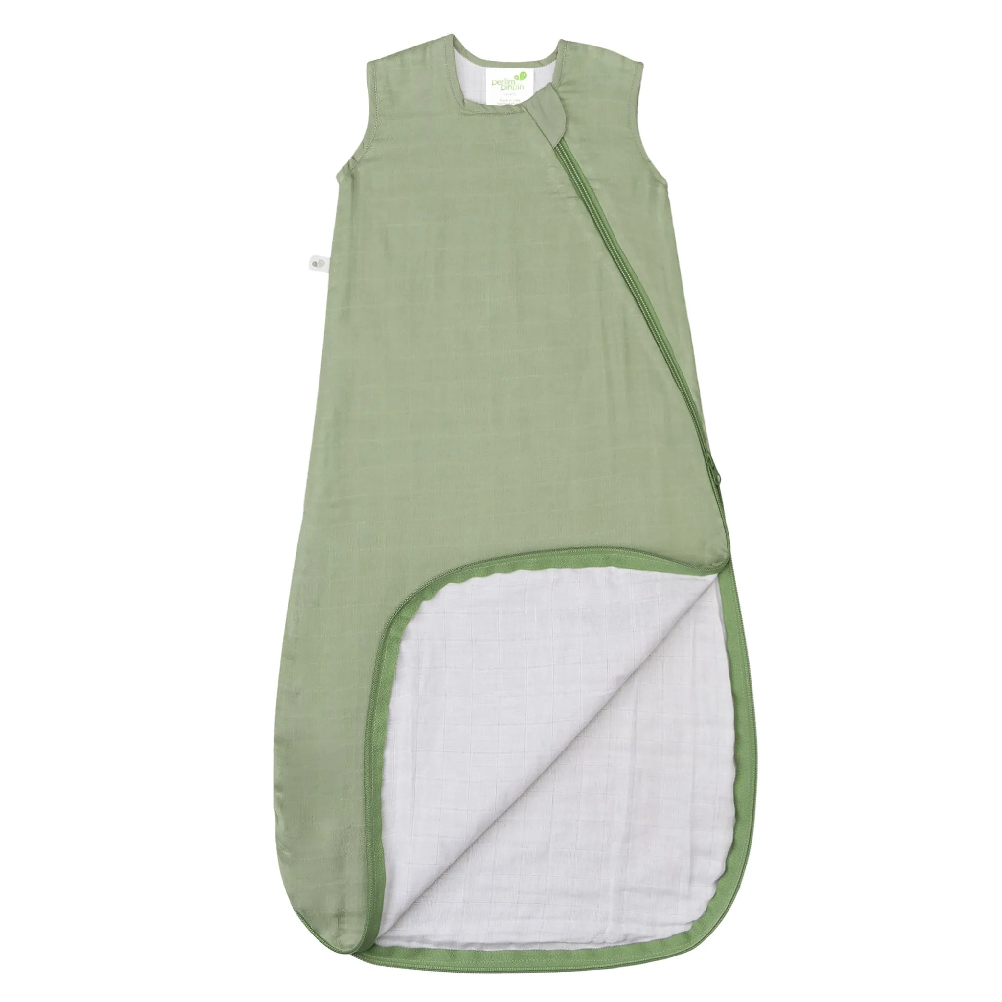 Perlimpinpin Sac de Nuit Mousseline 0-36mois -Kaki