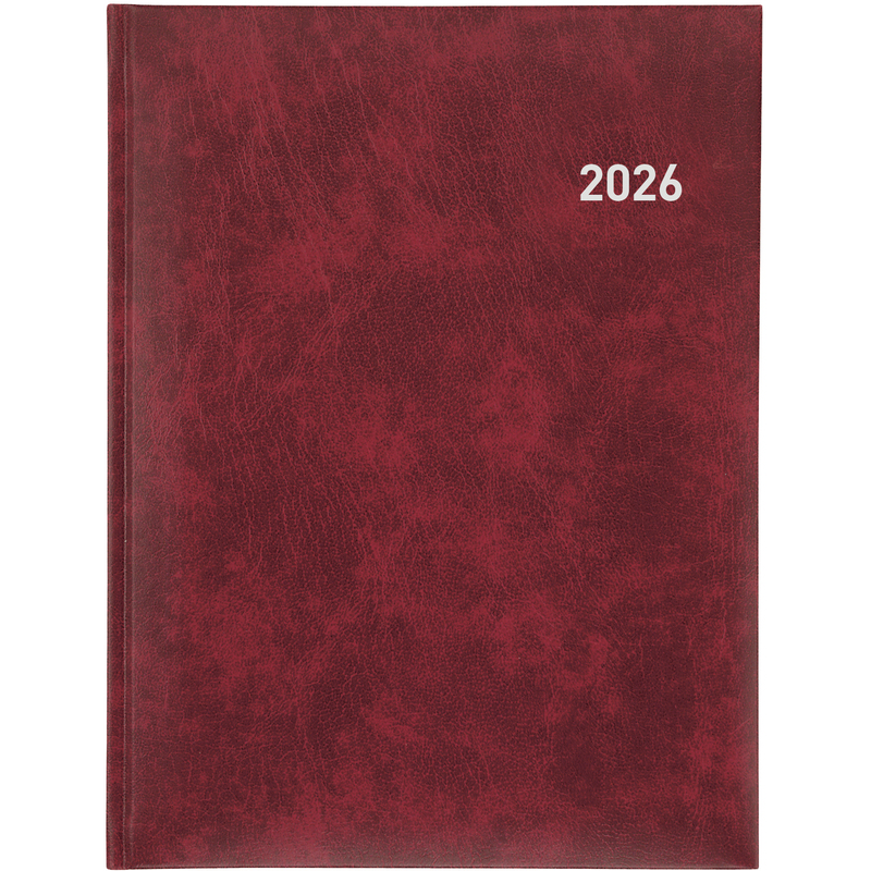 Biella Agenda 2026 Orario, 1 Woche / 2 Seiten, weinrot