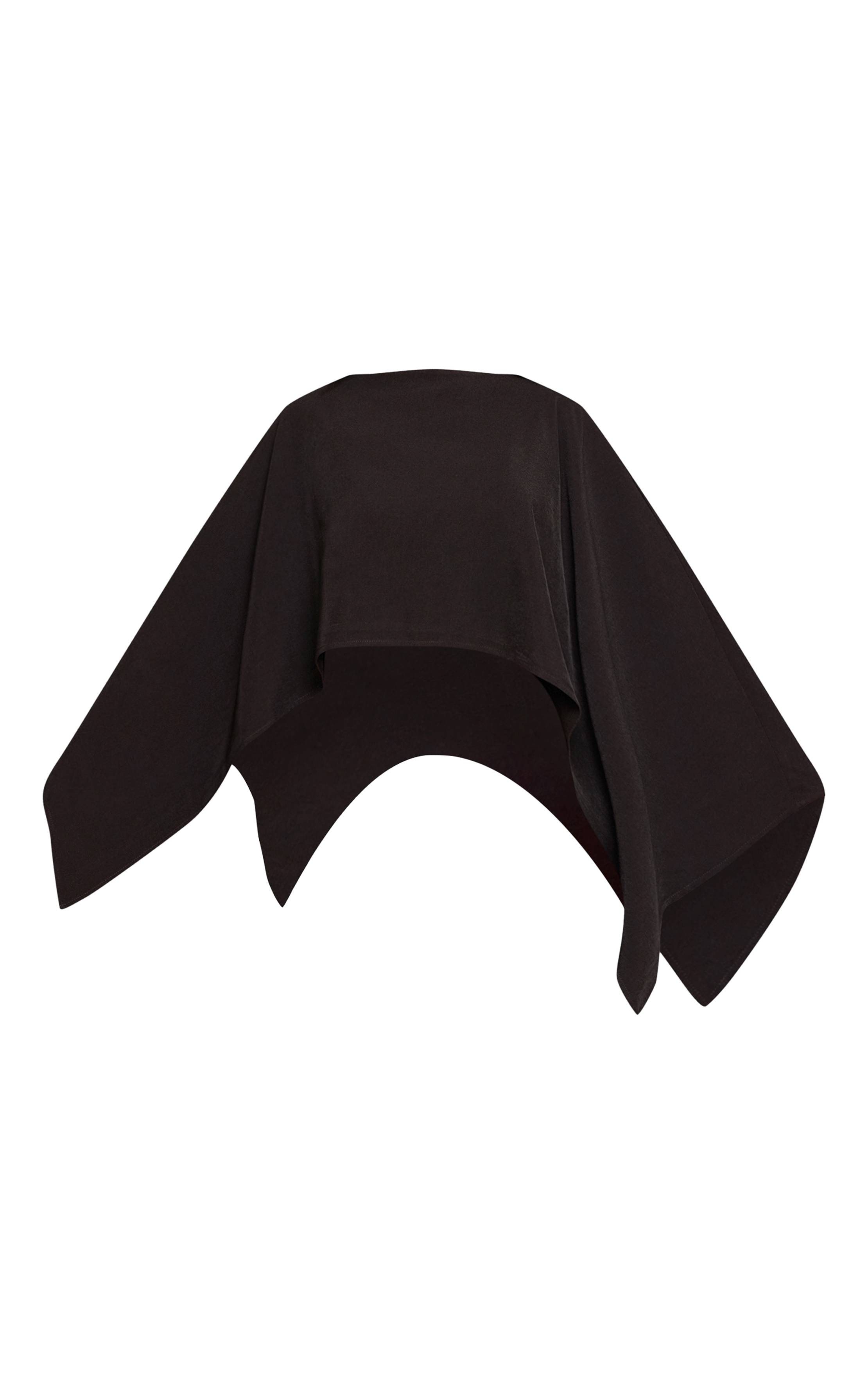 Noir Haut Style Cape Tissé