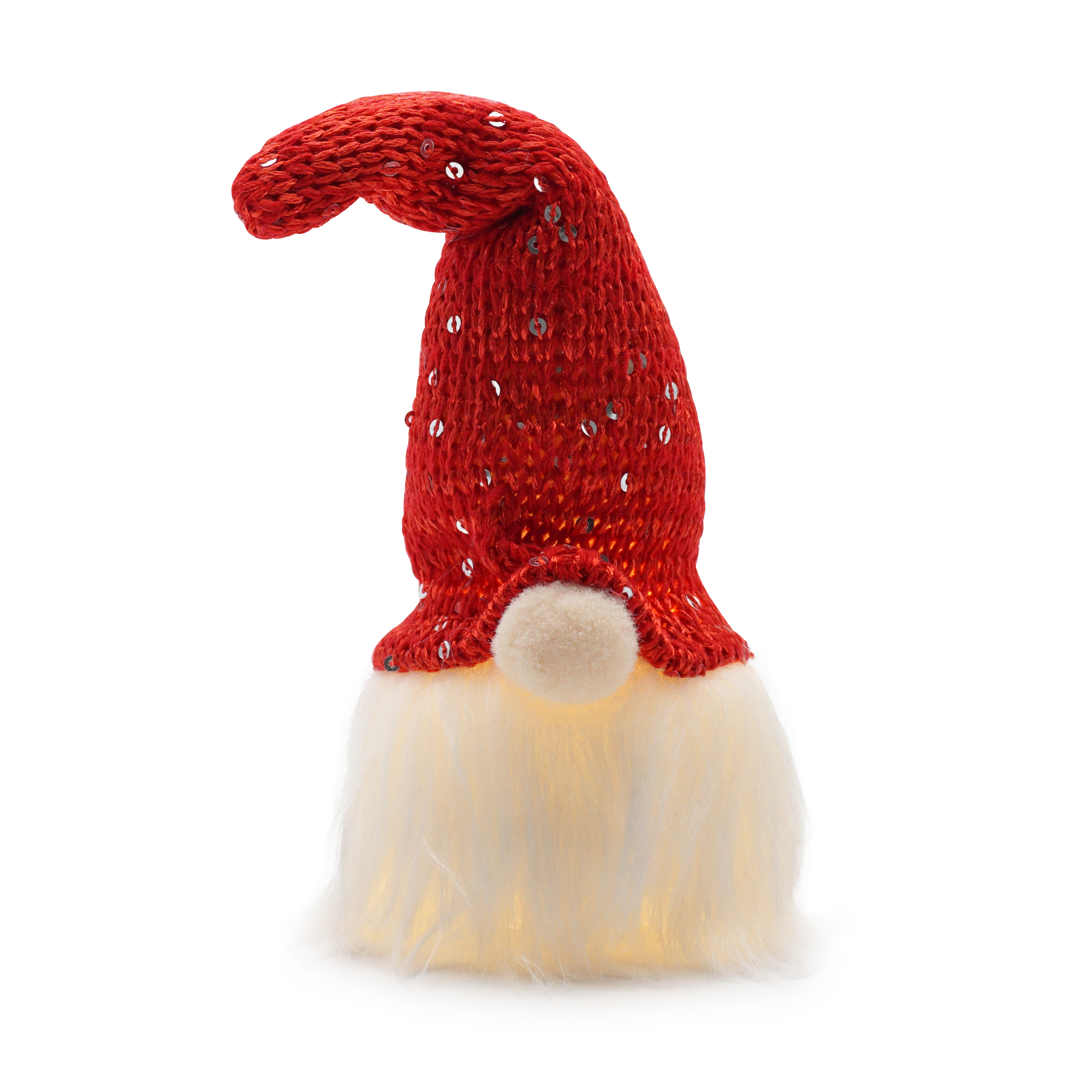 (20x7cm) LED Weihnachts Wichtel Home Deko Schwedischer Plüsch Zwerg (inkl. LR1130 Batterien) - Rot