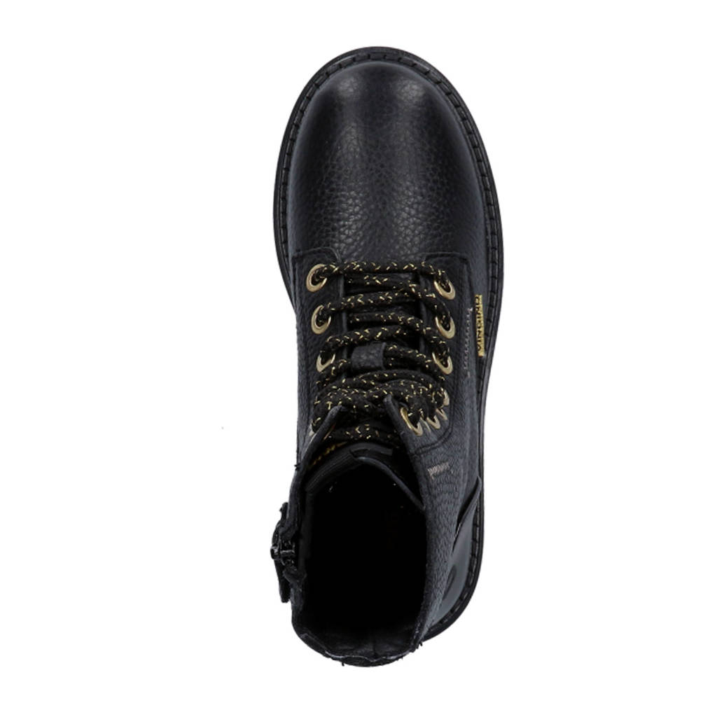 Vingino leren veterboots zwart