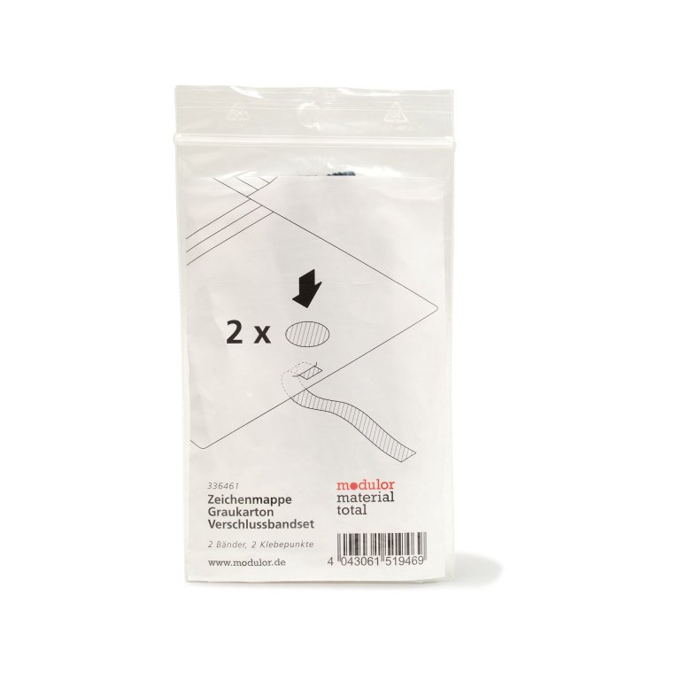 Zeichenmappe Graukarton, Verschlussbandset