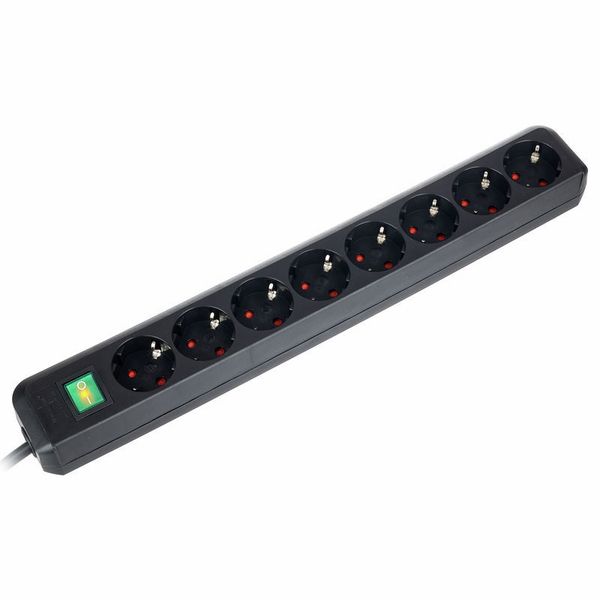 Brennenstuhl Eco-L 8 Way Split Sw 3m BK
