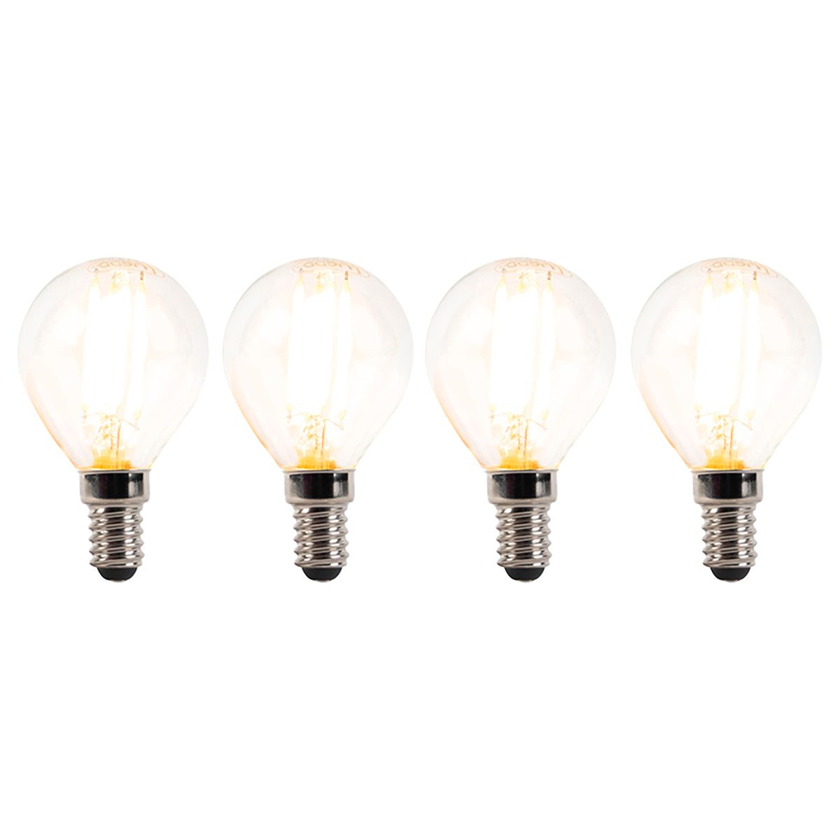 LUEDD Set van 4 E14 dimbare LED lampen P45 helder 3W 250 lm 2700K