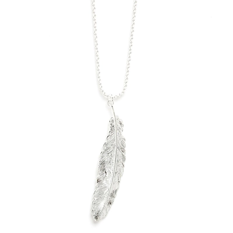 collier plume plaqué argent - PHÉBÉ