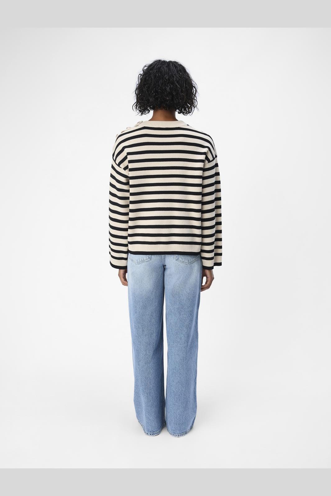 Object Objelly Lo Ls Knit Pullover 4535335 sandshell black