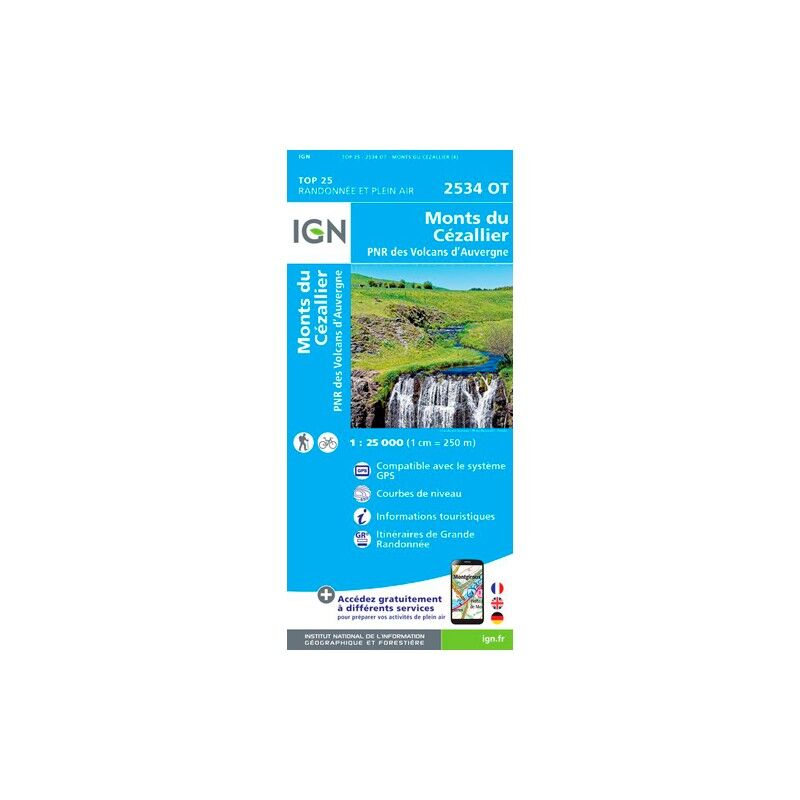 Monts Du Cézallier.Pnr Des Volcans D'Auvergne - Carte topographique
