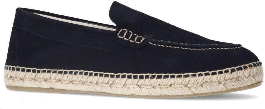 Manfield Heren Donkerblauwe suède espadrilles