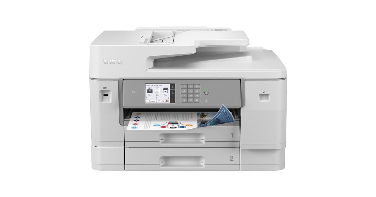 BrotherMFC-J6955DW all-in-one inkjetprinter met faxfunctie  (Grijs, Scannen, Kopiëren, Faxen, LAN, Wi-Fi)