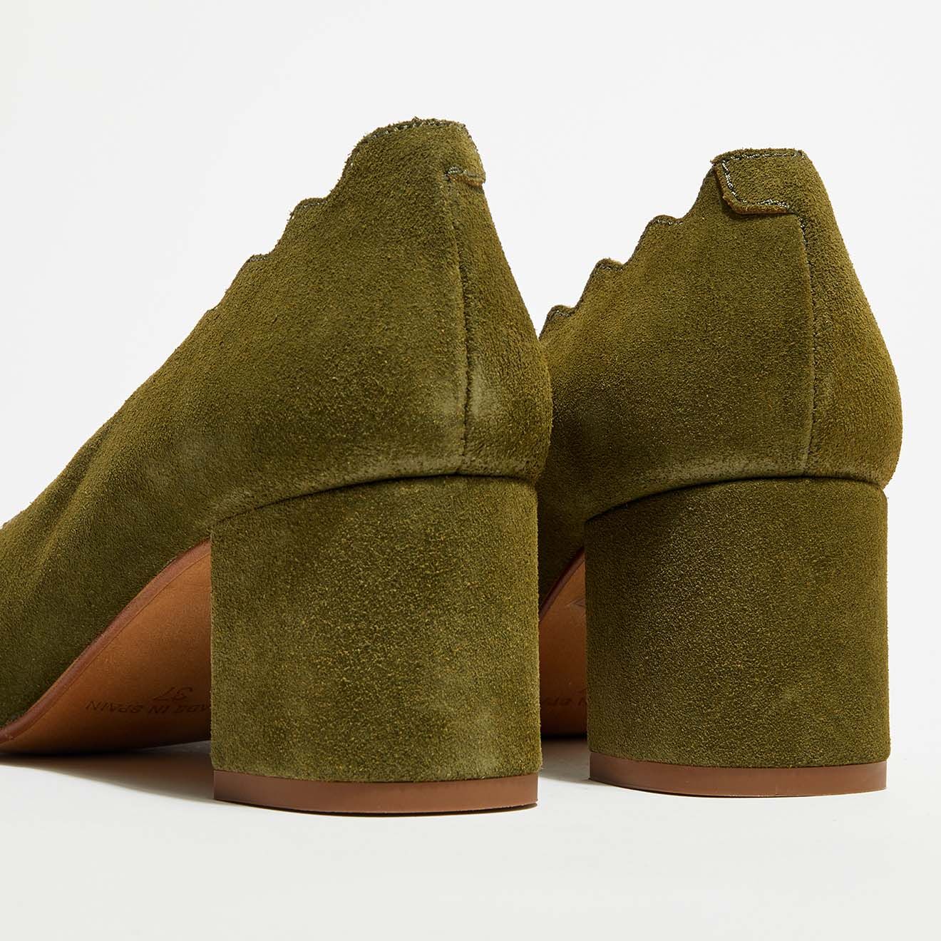 Apologie Trotters en Velours de Cuir Ariana kaki - Talon 6 cm
