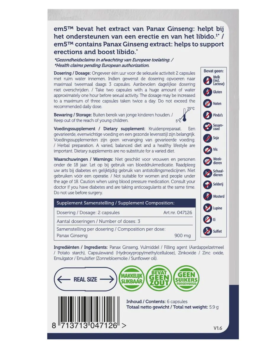 Em5 Erectomedium Forte 6 capsules