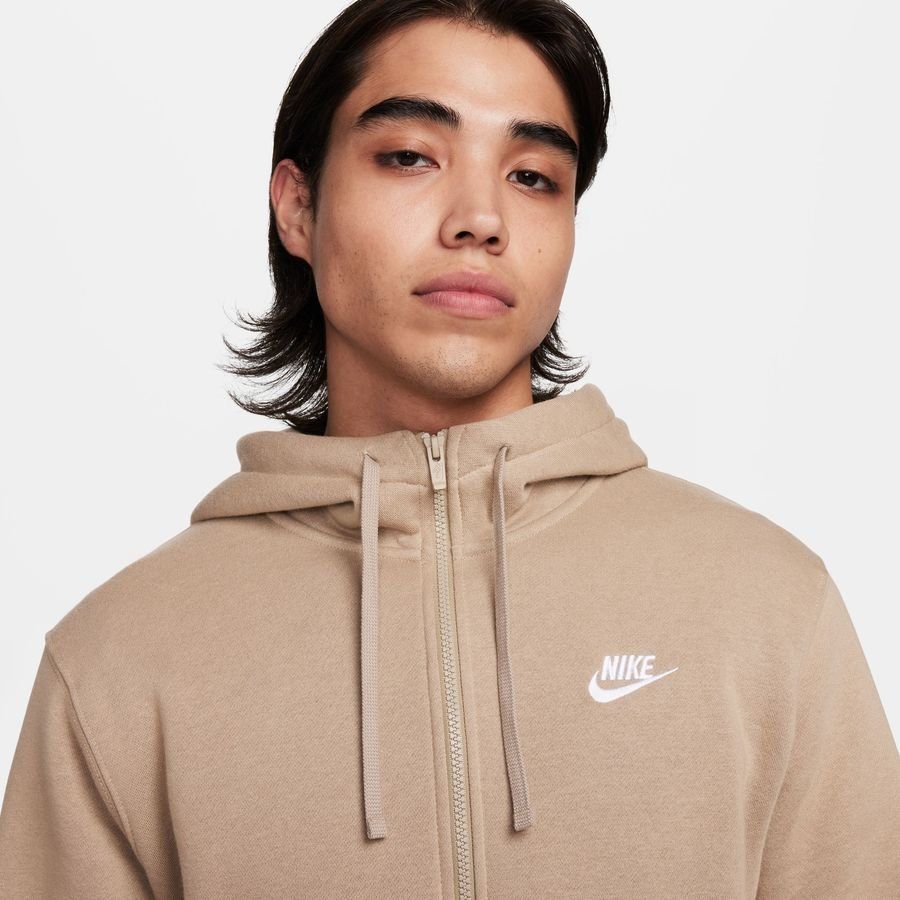 Nike Sweat à Capuche NSW Club - Kaki/Blanc