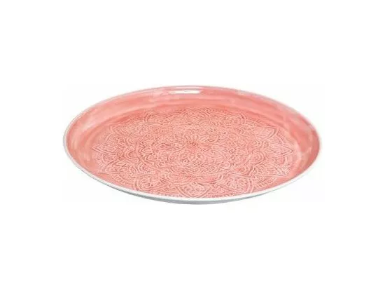 Plateau rond mandala - D 41 cm - Métal - Couleur aléatoire