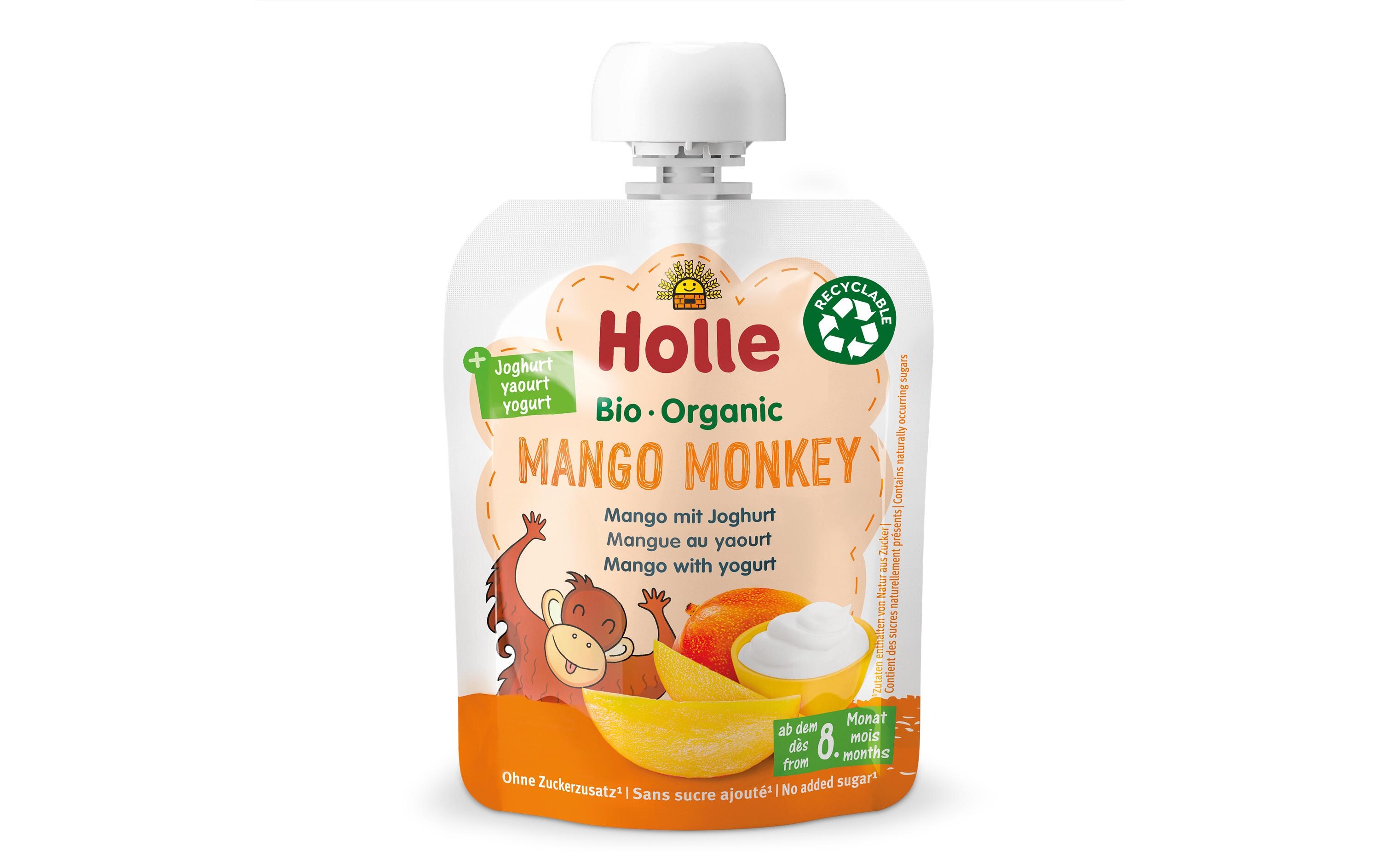 Quetschbeutel Mango Monkey 85 gPouchy aus Mango mit Joghurt