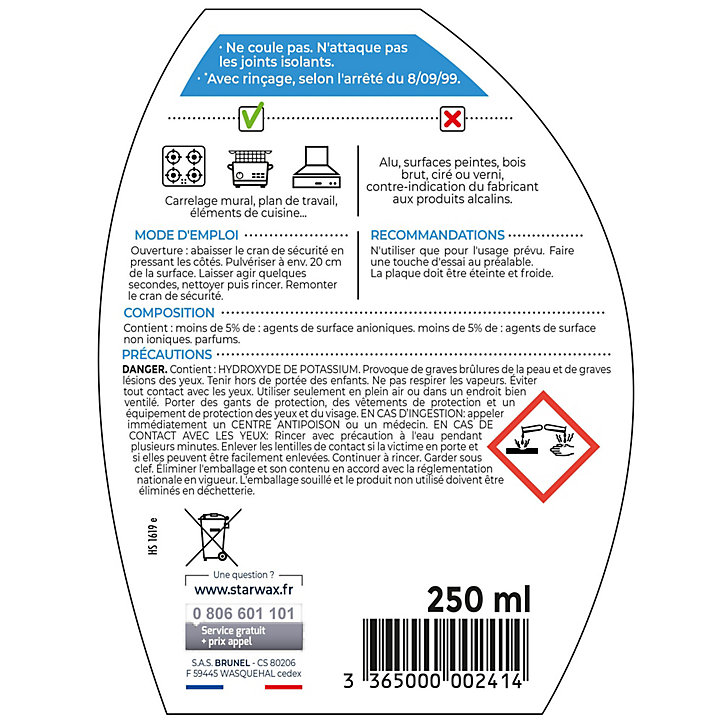 Dégraissant surpuissant de cuisine Starwax 250 ml