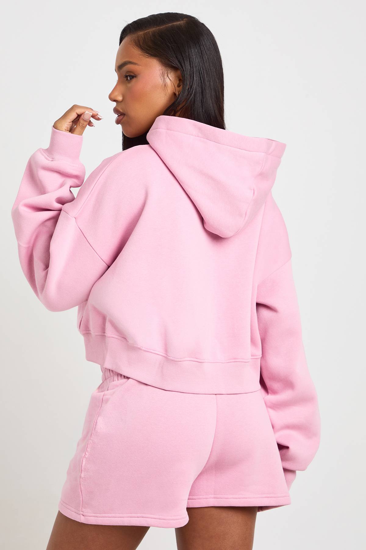 boohoo Sweat à capuche zippé surdimensionné à manches ballon et coupe boxy