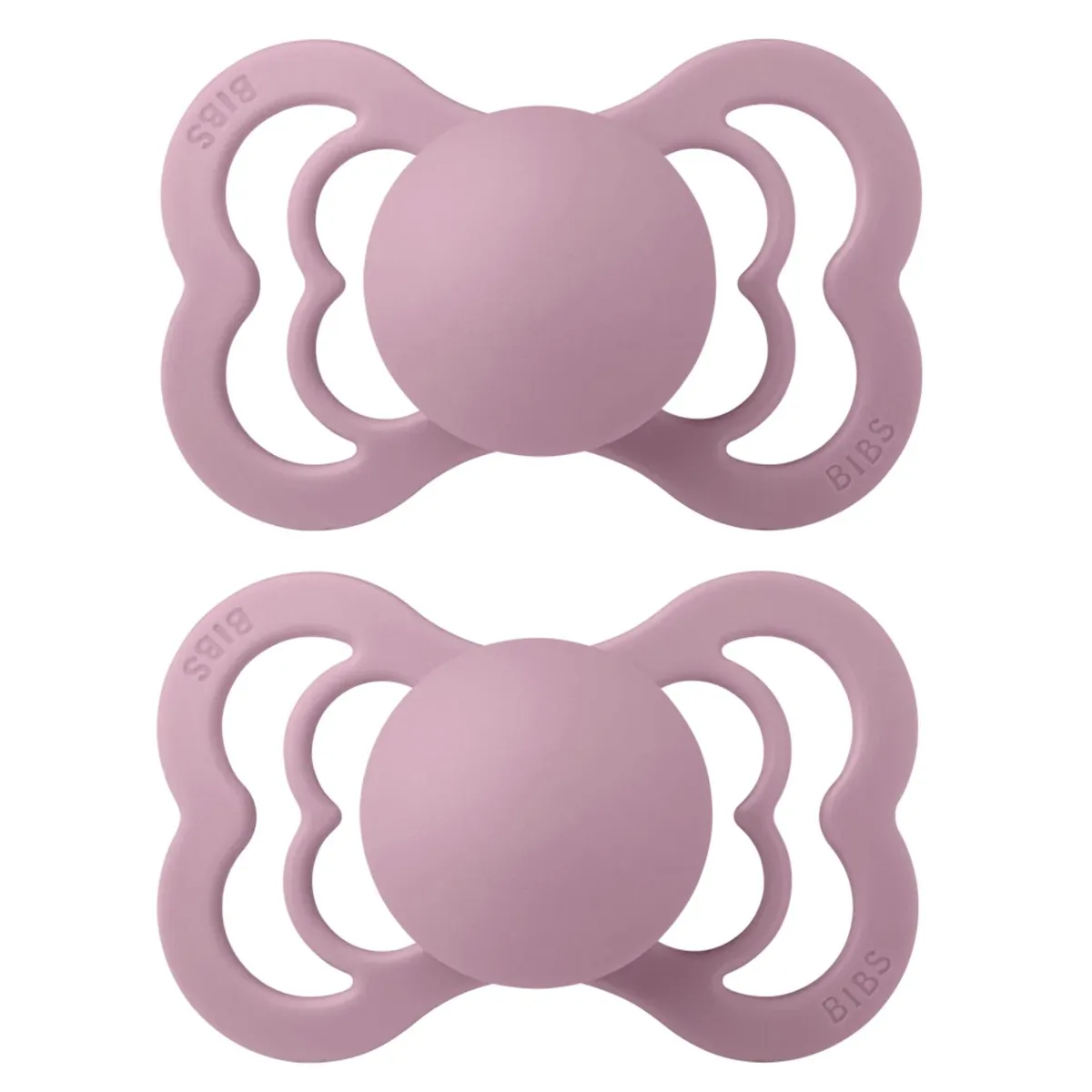 Bibs Suce Symétrique Supreme Silicone 0-6mois Paquet de 2 - Heather (Grandeur 1)
