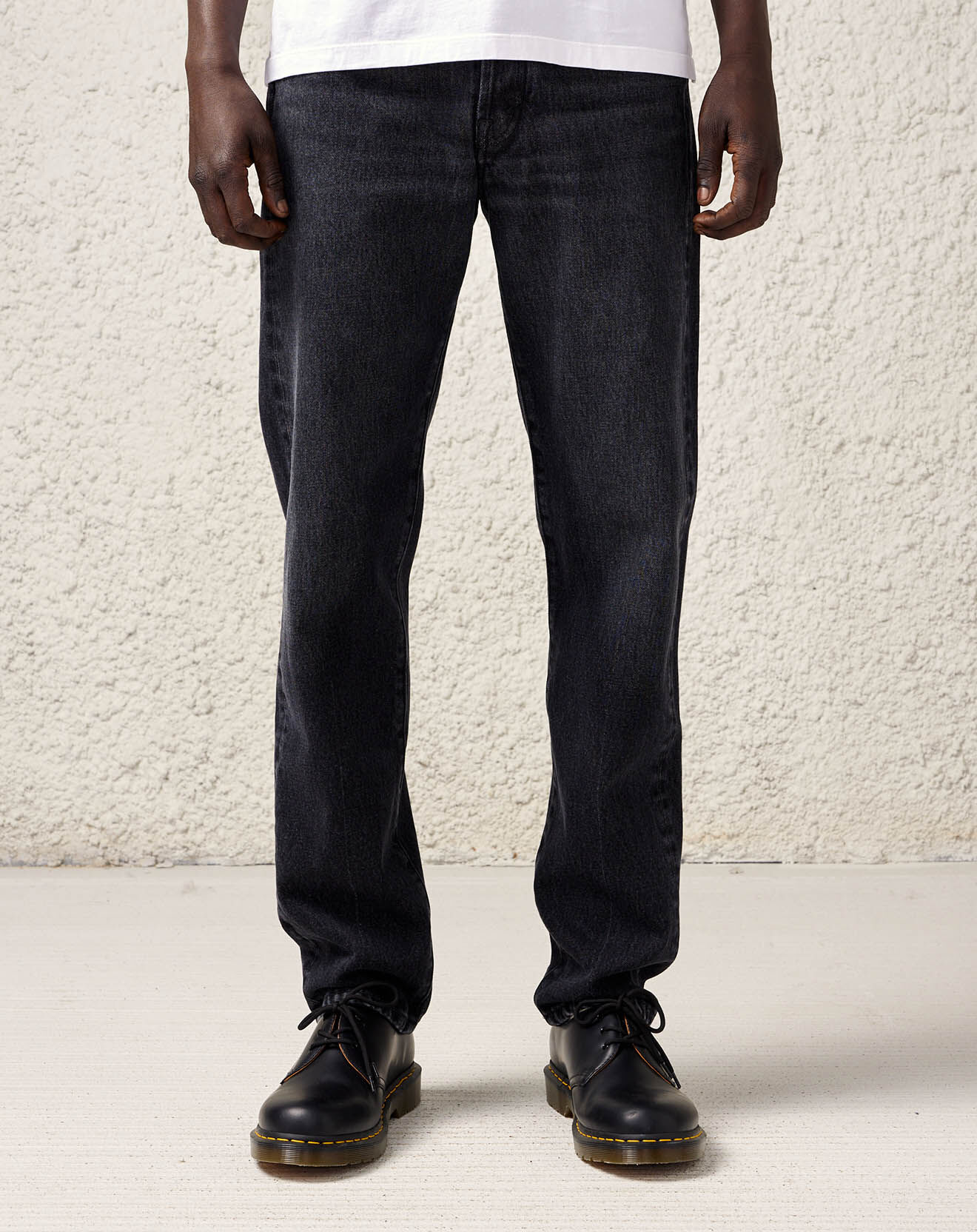 Bellerose Jean droit en Toile de coton organique Pierce noir