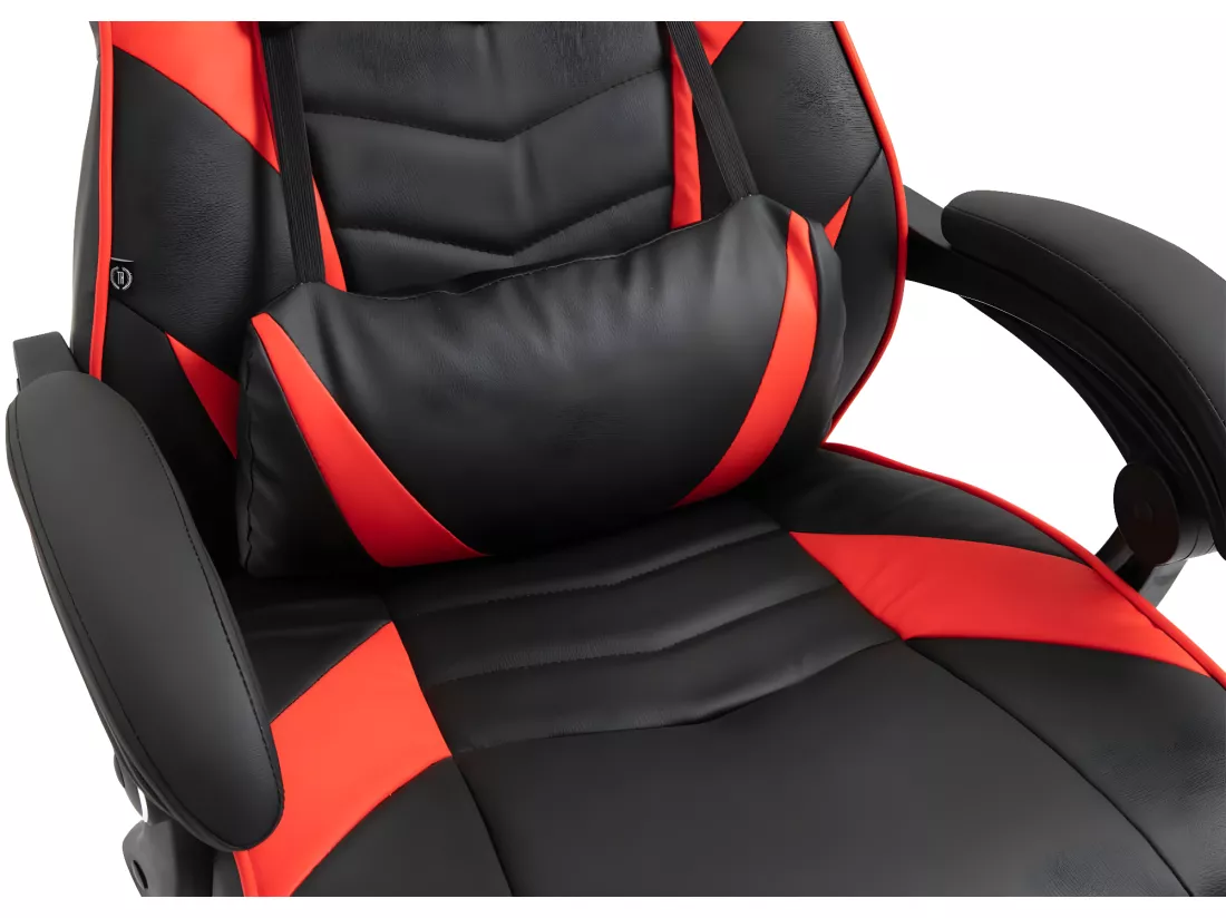 Chaise de bureau - Similicuir & Plastique - Noir / Rouge - Tilos
