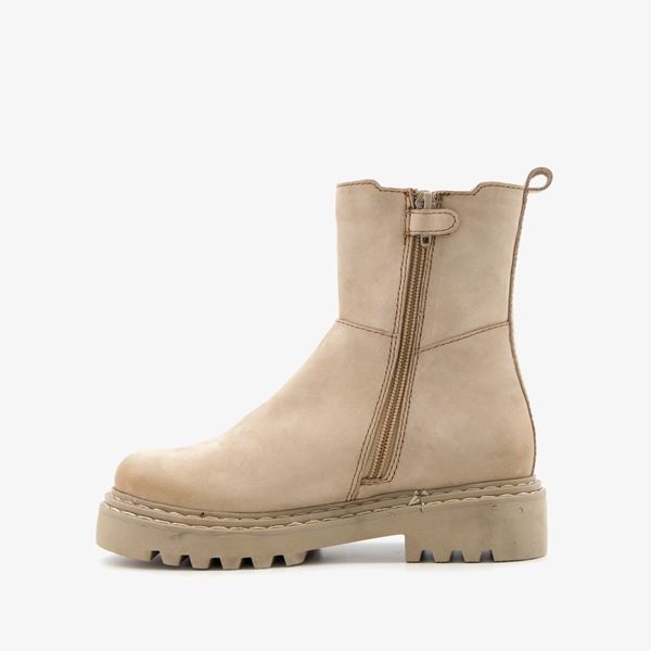 Groot leren meisjes chelsea boots beige
