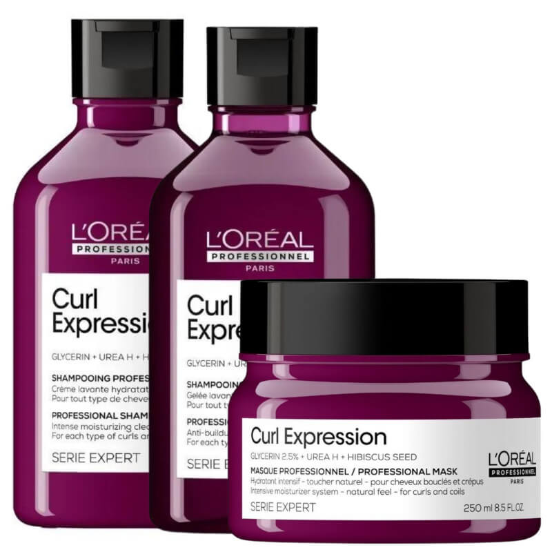 Trio shampooing, gelée et masque cheveux frisés Curl Expression L'Oréal Professionnel