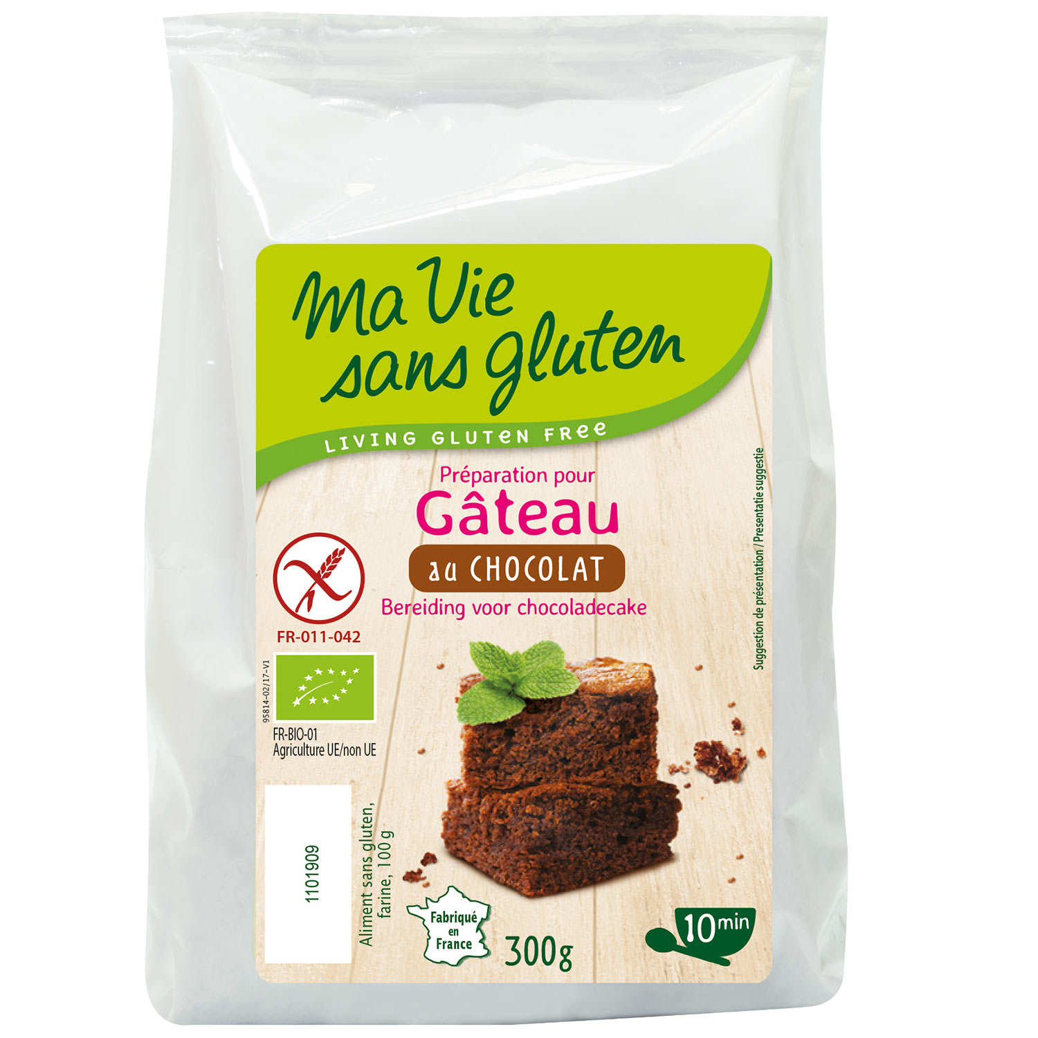 Préparation sans gluten pour gâteau au chocolat bio